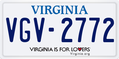 VA license plate VGV2772