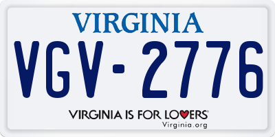 VA license plate VGV2776