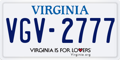 VA license plate VGV2777