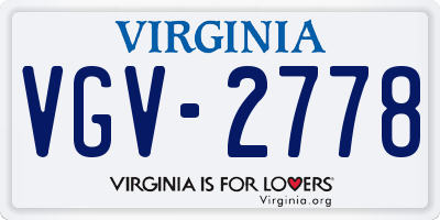 VA license plate VGV2778