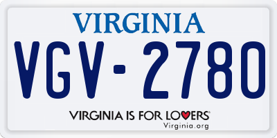 VA license plate VGV2780