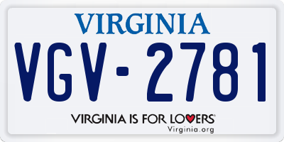 VA license plate VGV2781