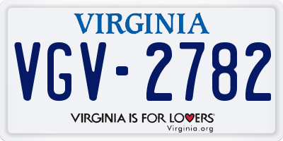 VA license plate VGV2782