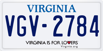 VA license plate VGV2784