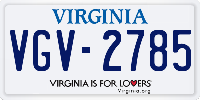VA license plate VGV2785