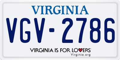 VA license plate VGV2786