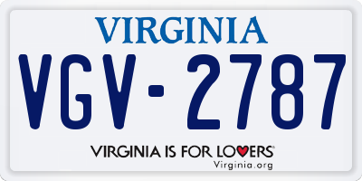 VA license plate VGV2787