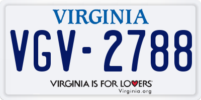VA license plate VGV2788