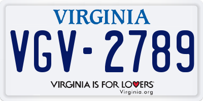 VA license plate VGV2789
