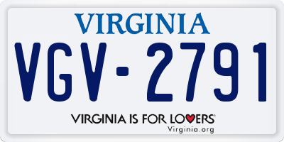 VA license plate VGV2791