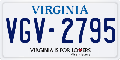 VA license plate VGV2795