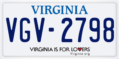VA license plate VGV2798