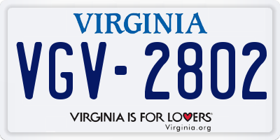 VA license plate VGV2802