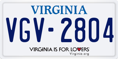 VA license plate VGV2804