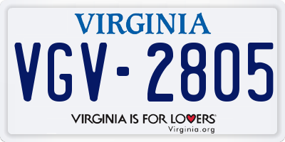 VA license plate VGV2805