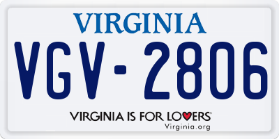 VA license plate VGV2806