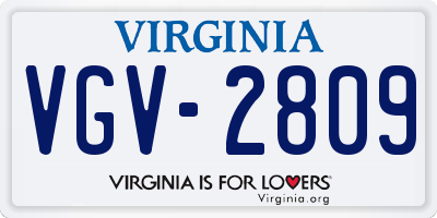 VA license plate VGV2809