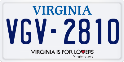 VA license plate VGV2810