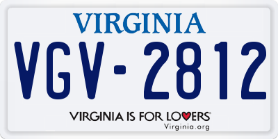 VA license plate VGV2812
