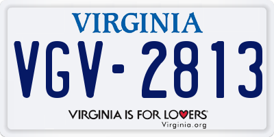 VA license plate VGV2813