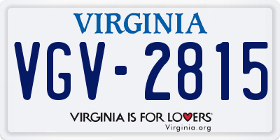 VA license plate VGV2815