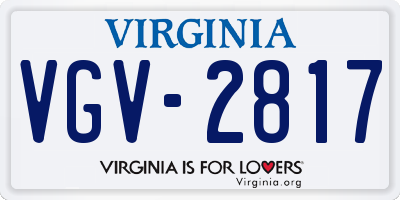 VA license plate VGV2817