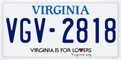 VA license plate VGV2818