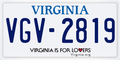 VA license plate VGV2819