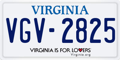 VA license plate VGV2825