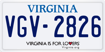 VA license plate VGV2826