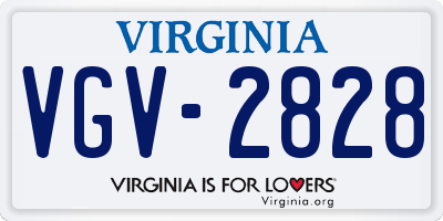VA license plate VGV2828
