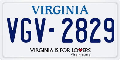 VA license plate VGV2829