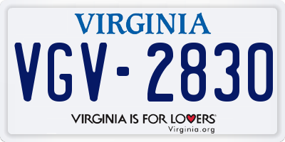 VA license plate VGV2830
