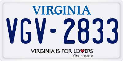 VA license plate VGV2833