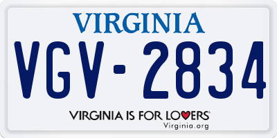 VA license plate VGV2834