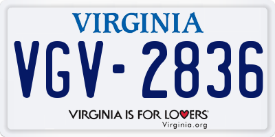 VA license plate VGV2836