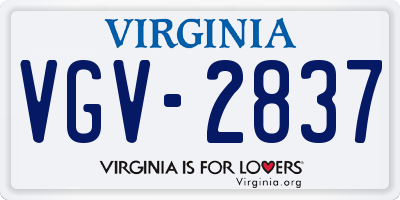 VA license plate VGV2837