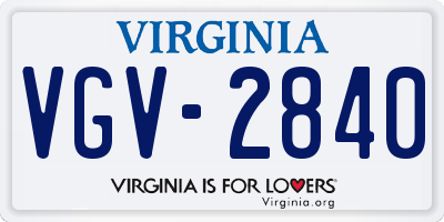 VA license plate VGV2840