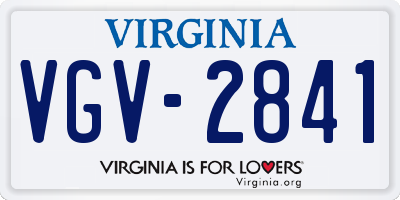 VA license plate VGV2841