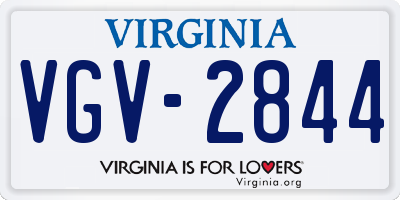 VA license plate VGV2844