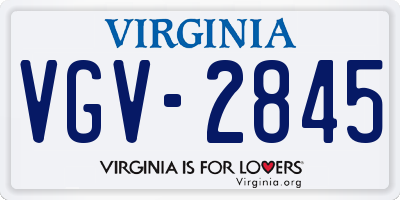 VA license plate VGV2845
