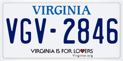 VA license plate VGV2846