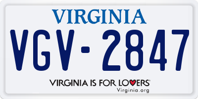 VA license plate VGV2847