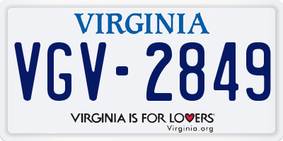 VA license plate VGV2849