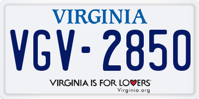 VA license plate VGV2850