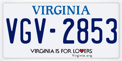 VA license plate VGV2853
