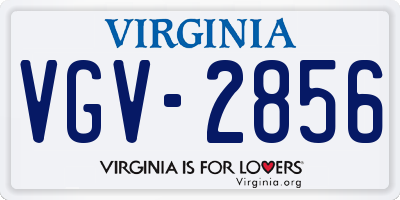 VA license plate VGV2856