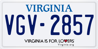 VA license plate VGV2857