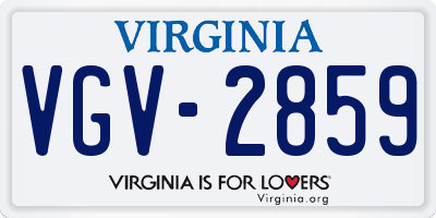 VA license plate VGV2859