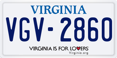 VA license plate VGV2860